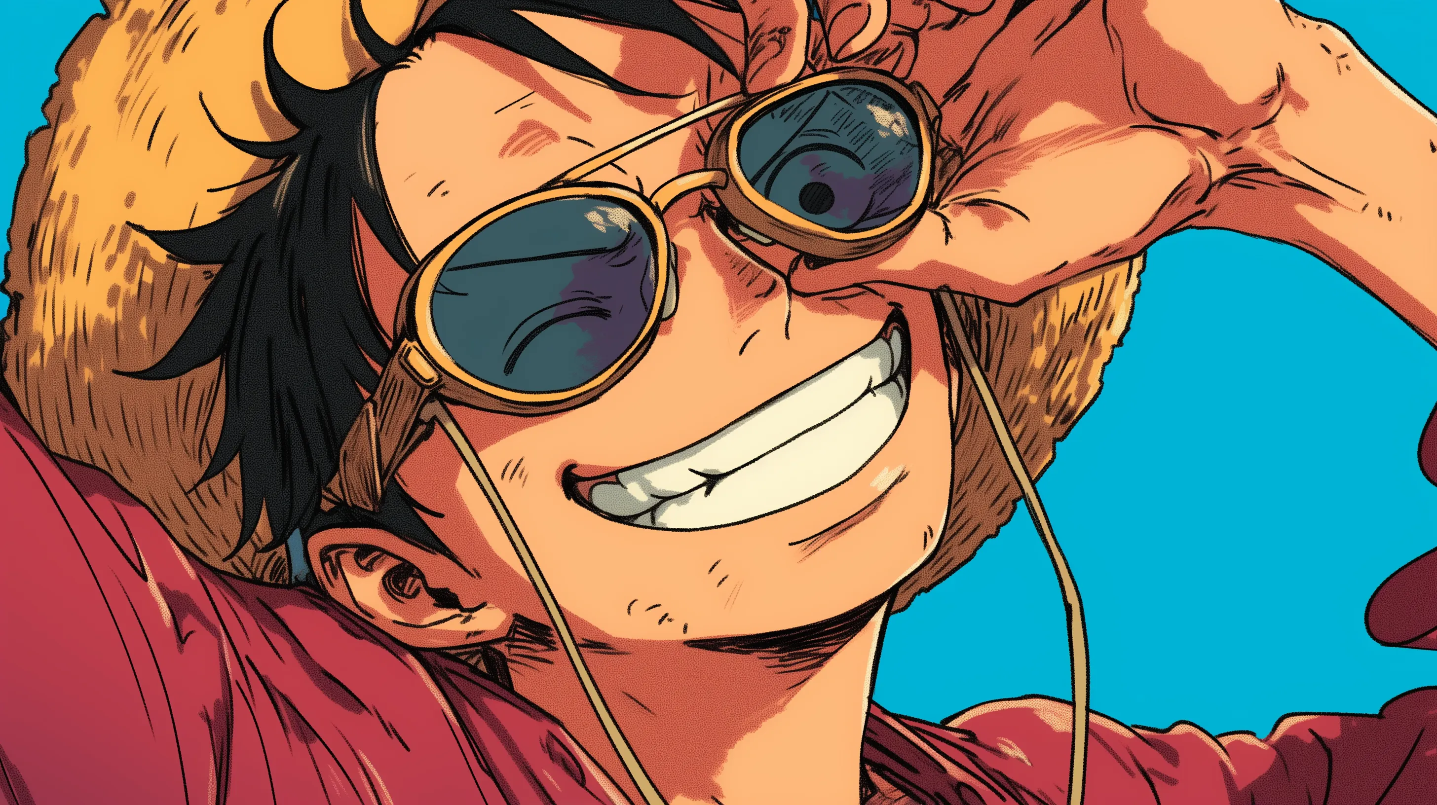 Stylized pirate adventurer with a straw hat, used as a demo illustration